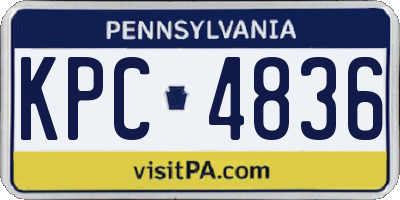 PA license plate KPC4836
