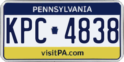 PA license plate KPC4838