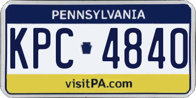 PA license plate KPC4840