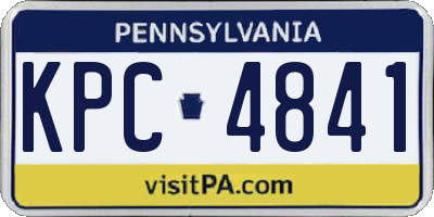 PA license plate KPC4841