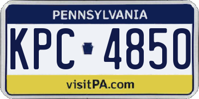 PA license plate KPC4850