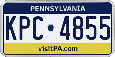 PA license plate KPC4855