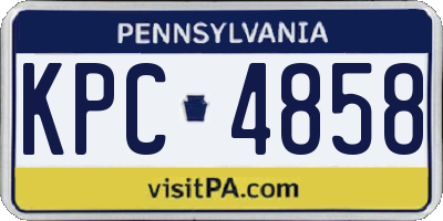 PA license plate KPC4858