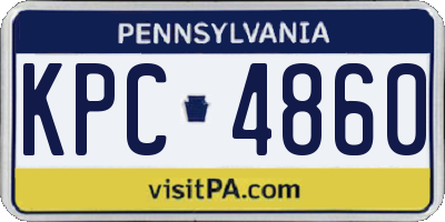 PA license plate KPC4860
