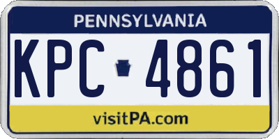 PA license plate KPC4861