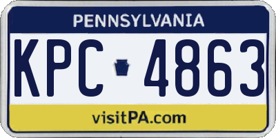 PA license plate KPC4863