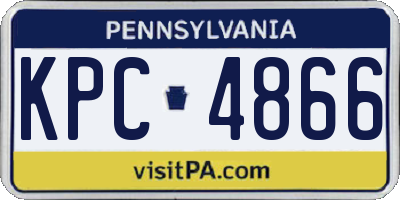PA license plate KPC4866