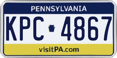 PA license plate KPC4867