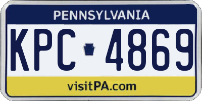 PA license plate KPC4869