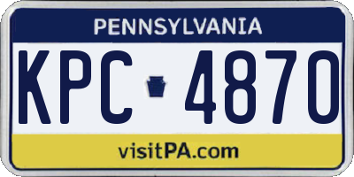 PA license plate KPC4870