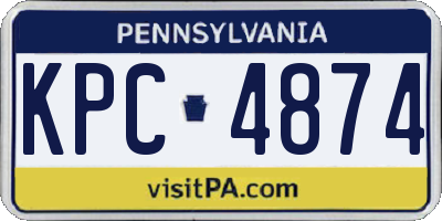 PA license plate KPC4874