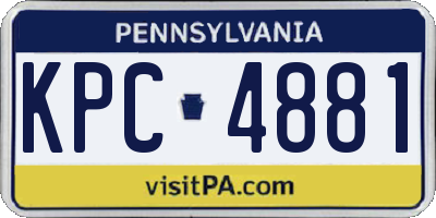 PA license plate KPC4881