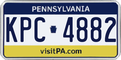 PA license plate KPC4882