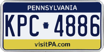 PA license plate KPC4886