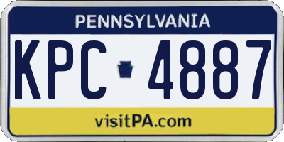 PA license plate KPC4887
