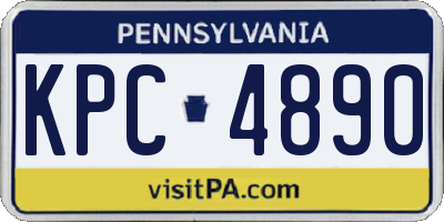 PA license plate KPC4890