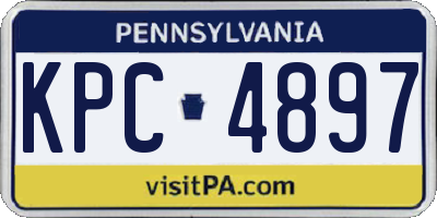 PA license plate KPC4897