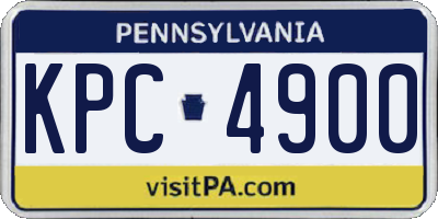 PA license plate KPC4900