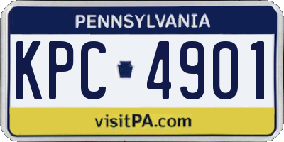 PA license plate KPC4901