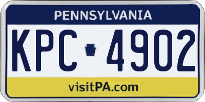 PA license plate KPC4902