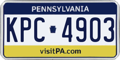 PA license plate KPC4903
