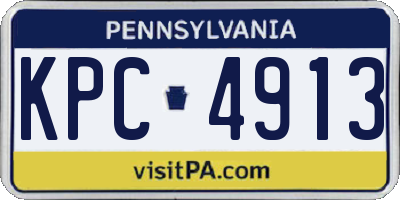 PA license plate KPC4913