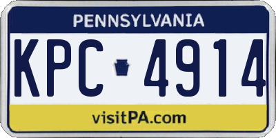 PA license plate KPC4914