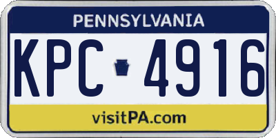 PA license plate KPC4916