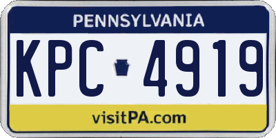 PA license plate KPC4919