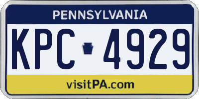 PA license plate KPC4929