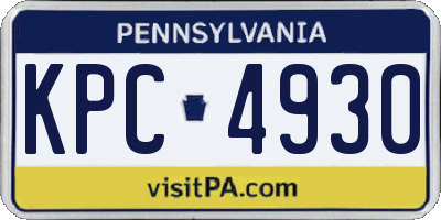 PA license plate KPC4930