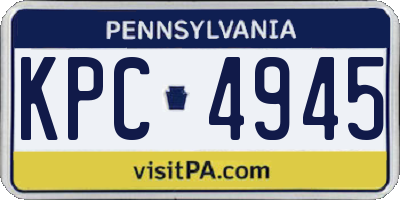 PA license plate KPC4945