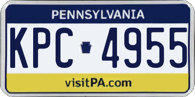 PA license plate KPC4955
