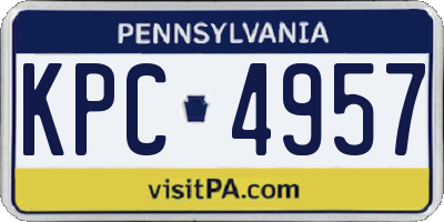 PA license plate KPC4957
