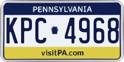 PA license plate KPC4968