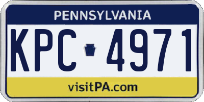 PA license plate KPC4971