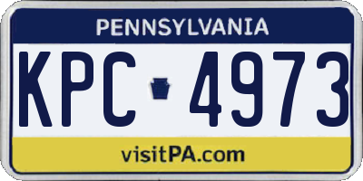 PA license plate KPC4973