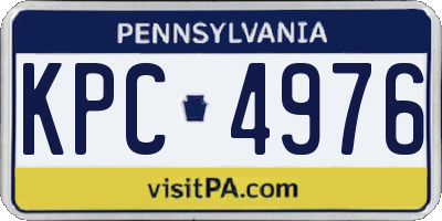 PA license plate KPC4976