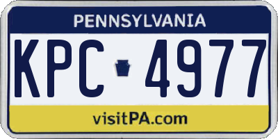 PA license plate KPC4977