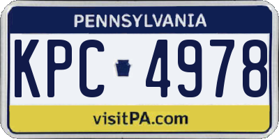 PA license plate KPC4978
