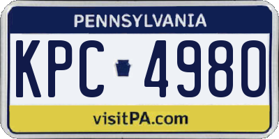 PA license plate KPC4980