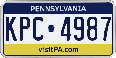 PA license plate KPC4987
