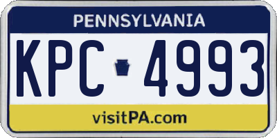 PA license plate KPC4993