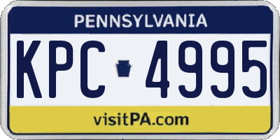 PA license plate KPC4995