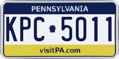 PA license plate KPC5011