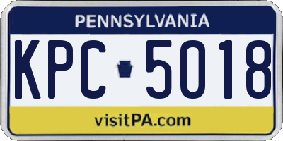 PA license plate KPC5018