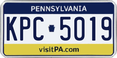 PA license plate KPC5019