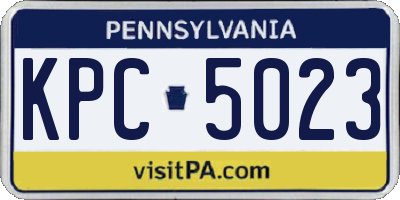 PA license plate KPC5023