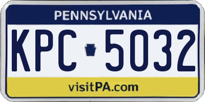 PA license plate KPC5032