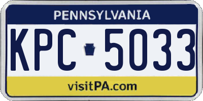 PA license plate KPC5033